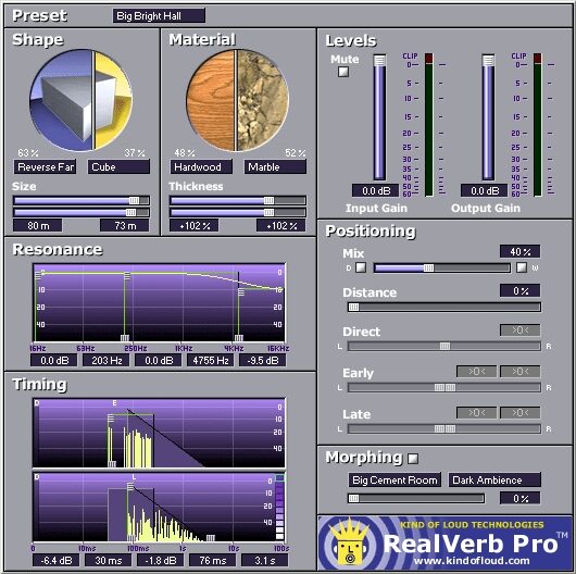 Mackie UAD1 PCI Card (Macintosh and Windows), RealVerb Pro