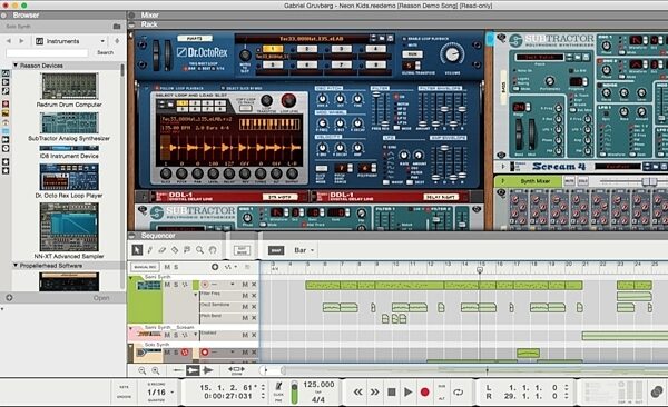 Propellerhead Reason 9.5 Essentials Recording Software, Screenshot
