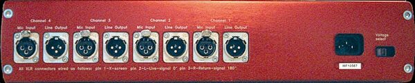 Focusrite Red 1 Quad Microphone Preamp, Rear