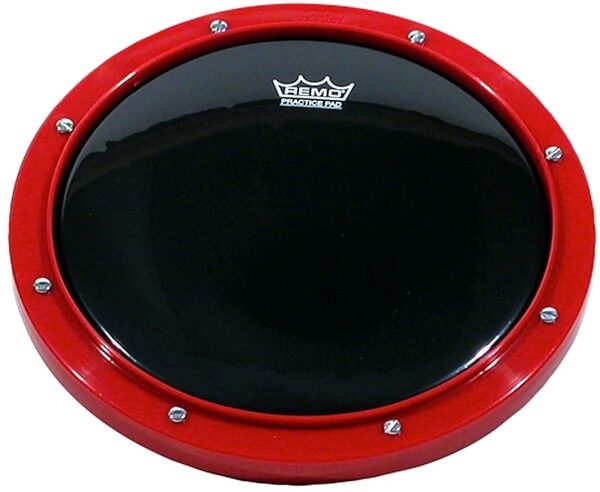 Remo Practice Pad with Ambassador Ebony Head, Red, 10 inch, Main