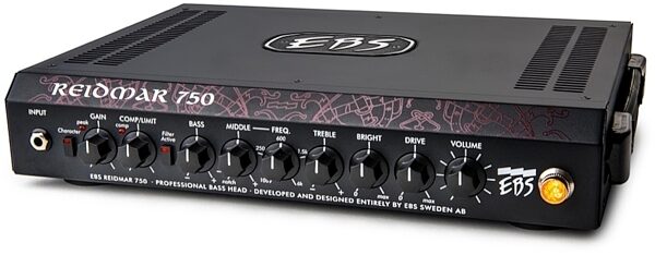 EBS Reidmar Compact Bass Amplifier Head (750 Watts), Angle