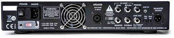 EBS Reidmar Compact Bass Amplifier Head (750 Watts), Back