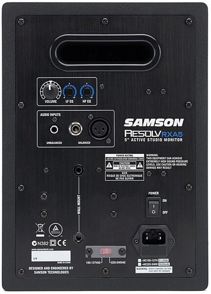 Samson Resolv RXA5 2-Way Active Studio Reference Monitor, Back