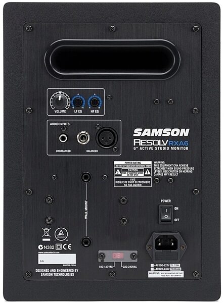 Samson Resolv RXA6 2-Way Active Studio Reference Monitor, Back
