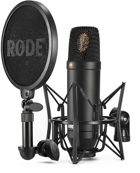Rode NT-1 Fixed-Cardioid Condenser Microphone, With SM6 Shock Mount and Windscreen, Main