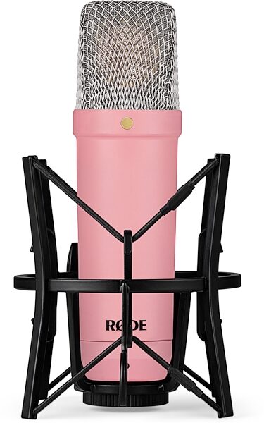 Rode NT1 Signature Series Studio Condenser Microphone, Pink, Open Box (Like New), With Shock Mount Front