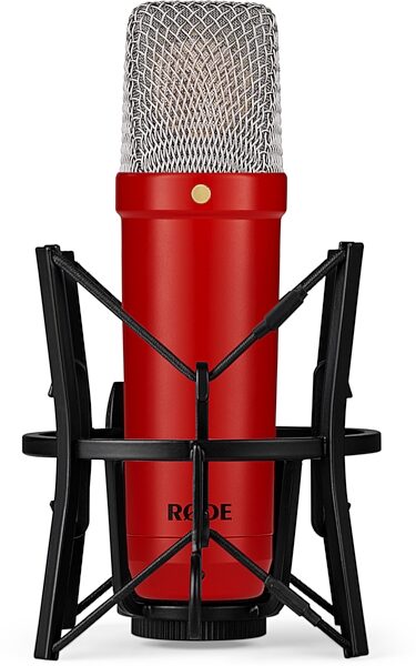 Rode NT1 Signature Series Studio Condenser Microphone, Red, With Shock Mount Front
