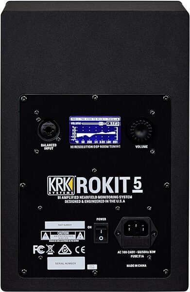 KRK RP5G4 Rokit 5 Generation 4 Powered Studio Monitor, Black, Single Speaker, Action Position Back