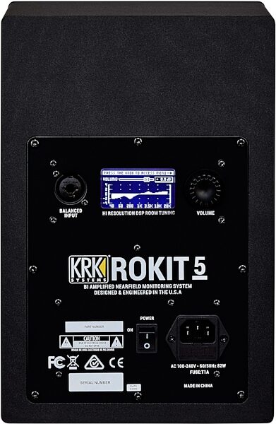 KRK RP5G4 Rokit 5 Generation 4 Powered Studio Monitor, Black, Pair, Rear