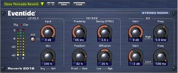 Eventide Reverb 2016 Stereo Room Native Plug-In Software, Main