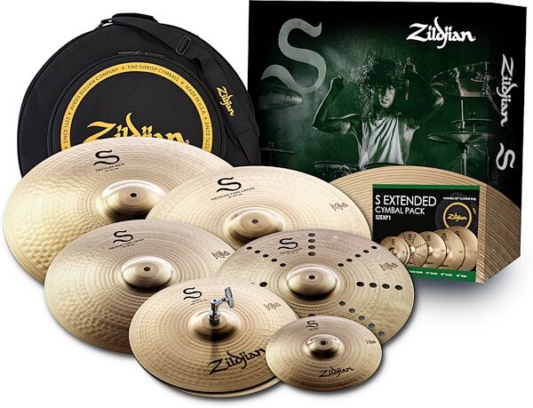 Zildjian S Extended Cymbal Set, 14H/16/18C/20R/10-16EFX, Action Position Back