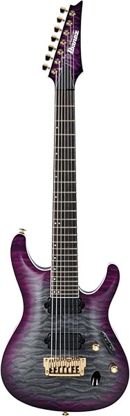 Ibanez S5527QFX Prestige Electric Guitar, 7-String (with Case), Dark Purple Doom