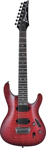 Ibanez S7421QM Electric Guitar, 7-String, Transparent Red Burst