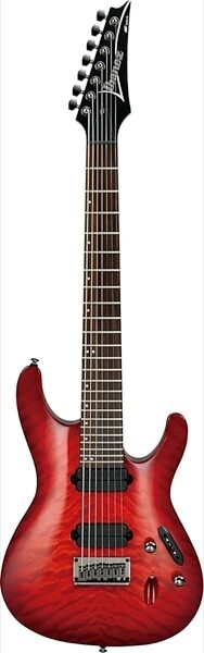 Ibanez S7521Q Electric Guitar, 7-String, Transparent Red Burst