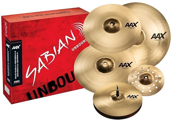 Sabian AAX Praise and Worship Cymbal Pack, 14 inch Medium Hats, 16 inch and 18 inch Crash, an, with 10&quot; Aero Splash, main