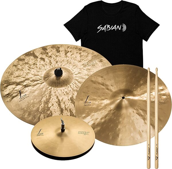 Sabian HHX Legacy Cymbal Pack, With F22, 5AW Pair, and T-Shirt, pack
