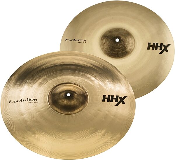 Sabian HHX Evolution Crash Cymbal, Brilliant Finish, 17 and 19 inch Pack, Action Position Back