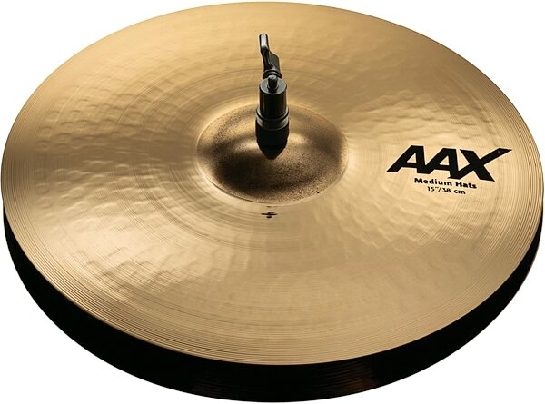 Sabian AAX Medium Hi-Hat Cymbals, Brilliant Finish, 15 inch, Pair, Action Position Back