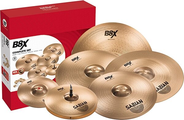 Sabian B8X Performance Cymbal Pack, Performance Set Plus, Action Position Back