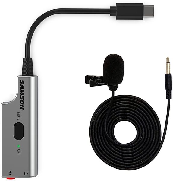 Samson LMU1 USB Broadcast Lavalier Microphone Bundle, New, Action Position Back