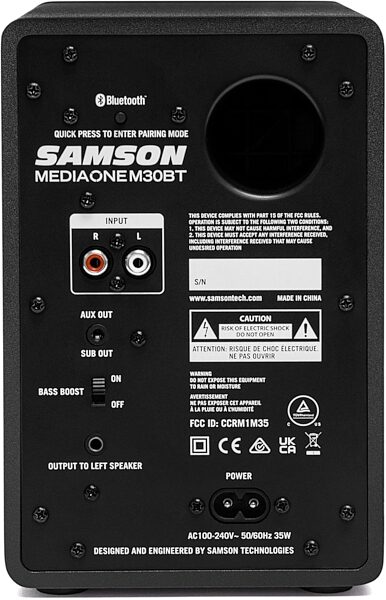 Samson MX3BT MediaOne Powered Studio Monitors, Pair, Action Position Back