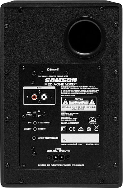 Samson MX5BT MediaOne Powered Studio Monitors, Pair, Action Position Back