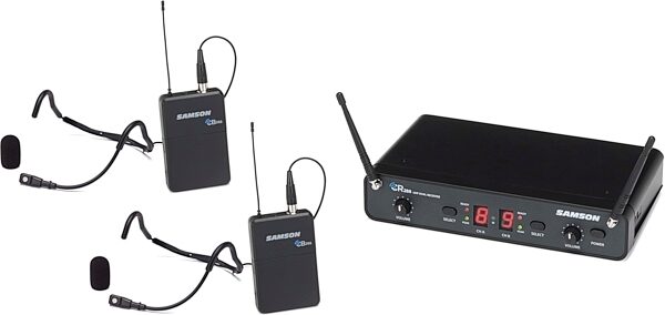 Samson Concert 288 Dual QE Fitness Wireless Headset Microphone System, Action Position Back