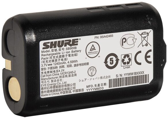 Shure SB900B Lithium-Ion Rechargeable Battery, Warehouse Resealed, Action Position Back