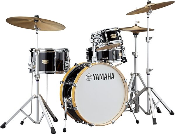 Yamaha Stage Custom Hip Drum Shell Kit, 4-Piece, Raven Black, with Hardware Pack, Action Position Back