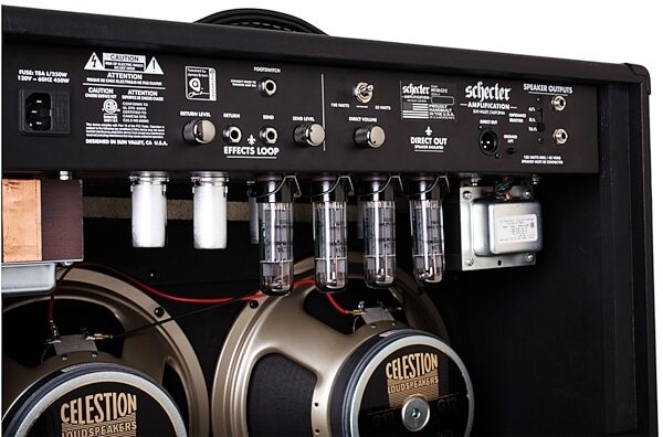 Schecter HR100-C212 Hellraiser USA Guitar Combo Amplifier (100 Watts, 2x12"), Rear Connections