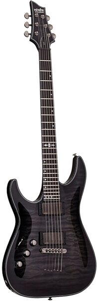 Schecter Hellraiser Hybrid C-1 Electric Guitar, Left-Handed, Transparent Black Burst