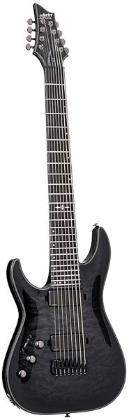 Schecter Hellraiser Hybrid C-8 Electric Guitar, 8-String Left-Handed, Transparent Black Burst