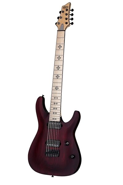 Schecter JL7NT Jeff Loomis Signature Electric Guitar, 7-String, Vampire Red Satin