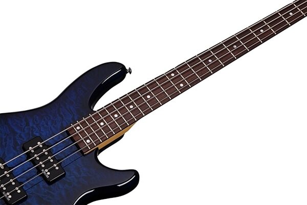 Schecter Raiden Special-4 Electric Bass, See Thru Blue Burst - Neck