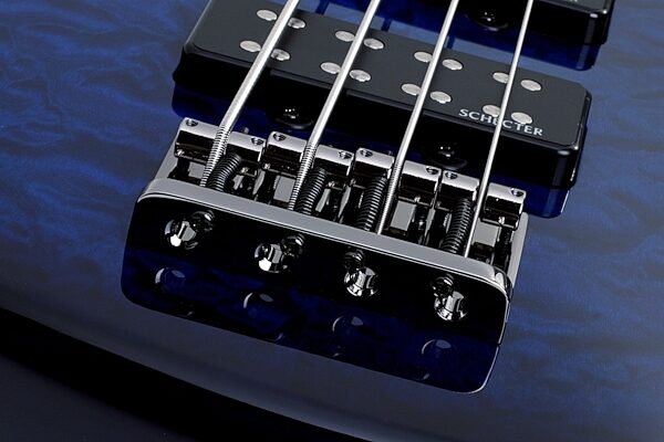 Schecter Raiden Special-4 Electric Bass, See Thru Blue Burst - Bridge
