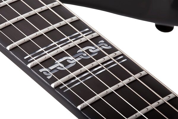 Schecter Avenger FR Przym Palladium Electric Guitar, Gloss Black, Action Position Back