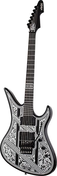 Schecter Avenger FR Przym Palladium Electric Guitar, Gloss Black, Action Position Back