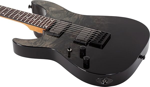 Schecter C-1 Standard Electric Guitar, Left-Handed, Black Fade Burst, Action Position Back