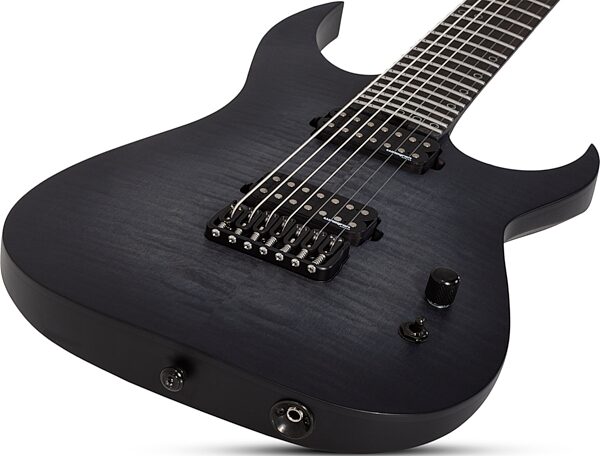 Schecter Keith Merrow KM7 MKIII Legacy Electric Guitar, 7-String, Tri-Black Burst, Action Position Back