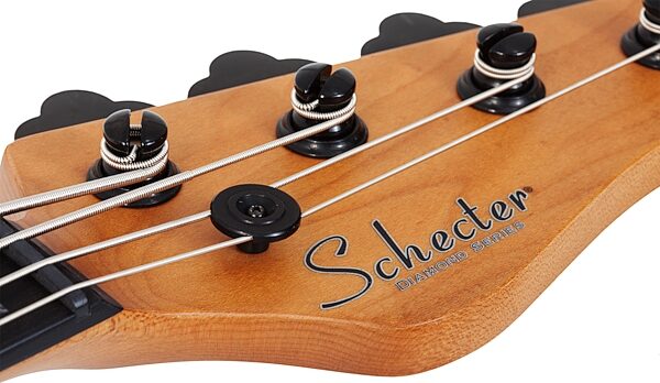 Schecter Model-T 4 Exotic Electric Bass, Black Limba, Action Position Back