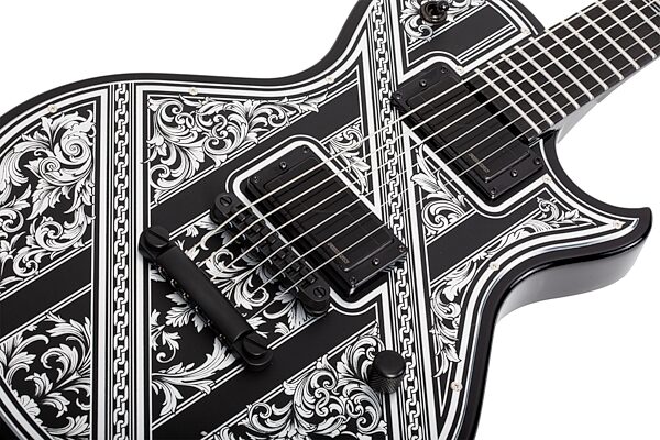 Schecter Solo II Przym Palladium Electric Guitar, Gloss Black, Action Position Back