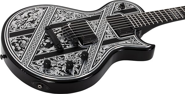 Schecter Solo II Przym Palladium Electric Guitar, Gloss Black, Action Position Back