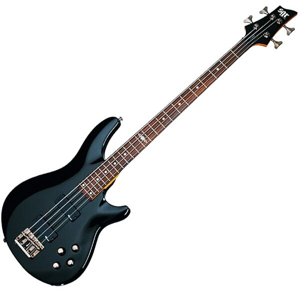 SGR by Schecter C4 Electric Bass with Gig Bag, Gloss Black