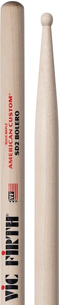Vic Firth American Custom SD2 Bolero Wood Drumsticks, New, Action Position Back