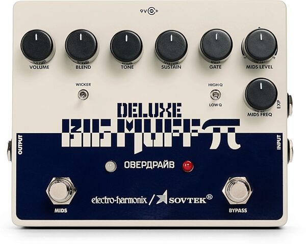 Electro-Harmonix Sovtek Deluxe Big Muff Overdrive Pedal, Action Position Front