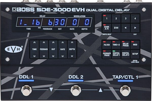 Boss SDE-3000EVH Dual Digital Delay Pedal, New, Action Position Back