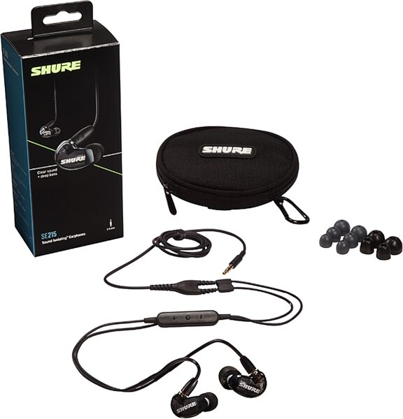 Shure SE215-UNI In-Ear Monitor Headphones (with RMCE-UNI Communication Cable), Action Position Back