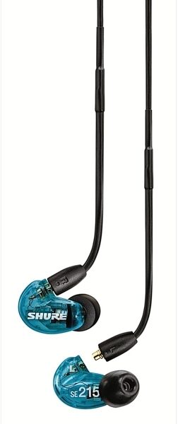 Shure SE215 Sound Isolating Earphones, Blue, SE215SPE, Special Edition, Straight Hanging Detached