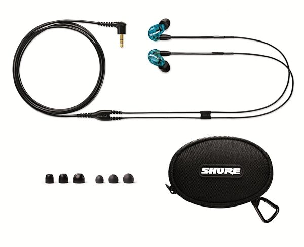 Shure SE215 Sound Isolating Earphones, Blue, SE215SPE, Special Edition, With Accessories