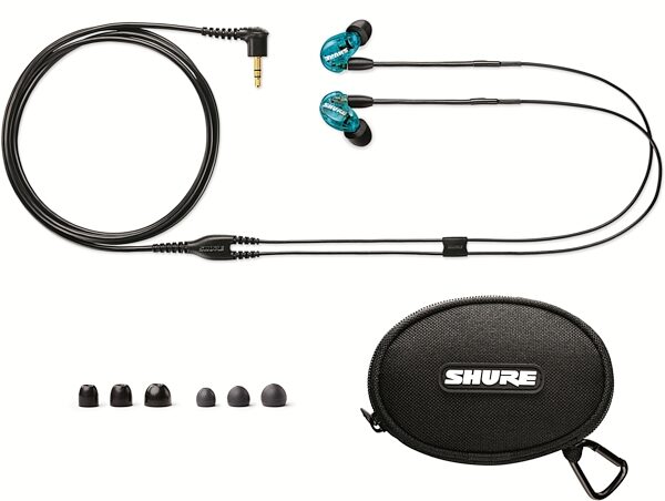 Shure SE215 Sound Isolating Earphones, Blue, SE215SPE, Special Edition, With Accessories